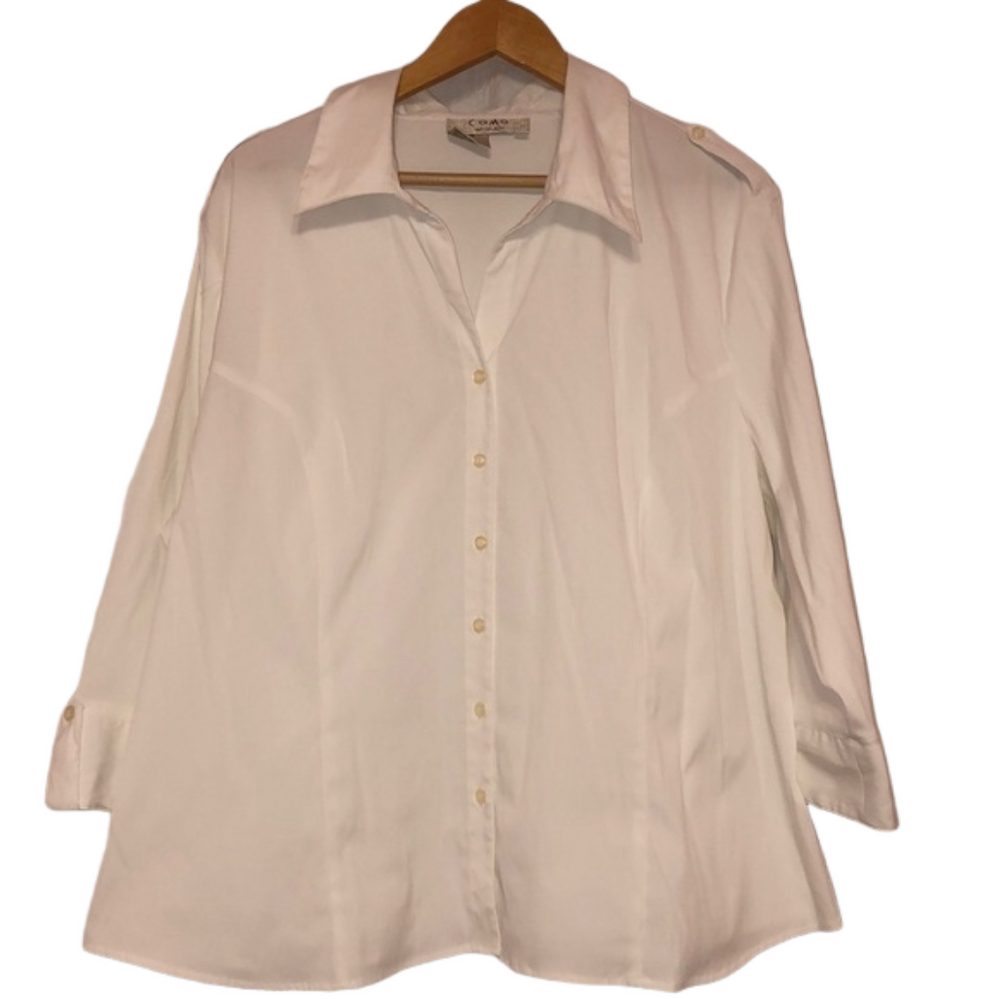 Como woman white long sleeve 3X Women’s blouse GUC 🎀